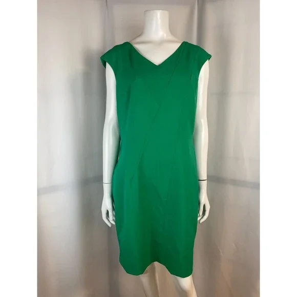 Calvin Klein | Dresses | Calvin Klein Green Sheath Dress Cd4x6t4 Wexposed  Zip Size 12 | Poshmark
